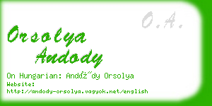 orsolya andody business card